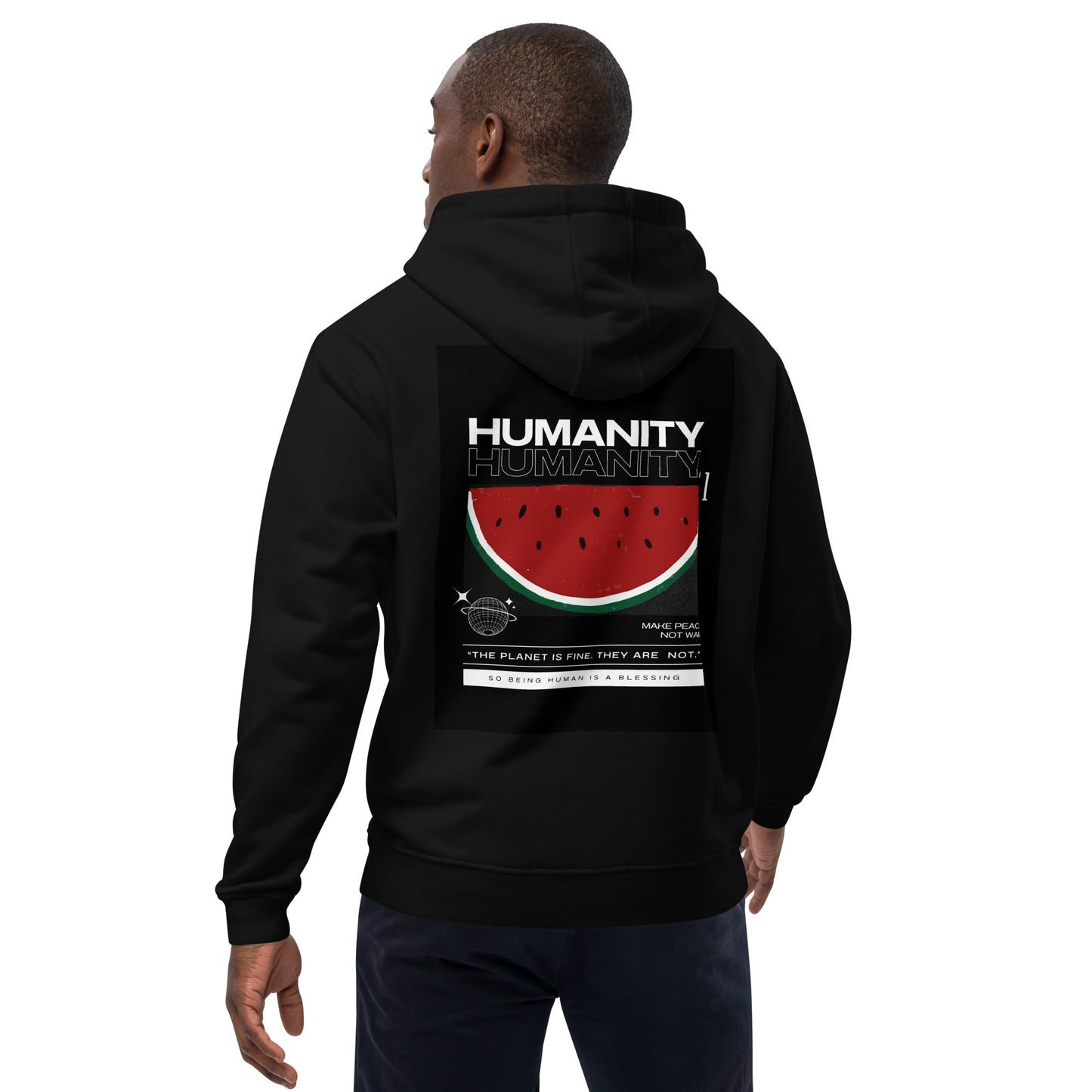 KarthagoFunk Premium eco hoodie (Humanity First) Black