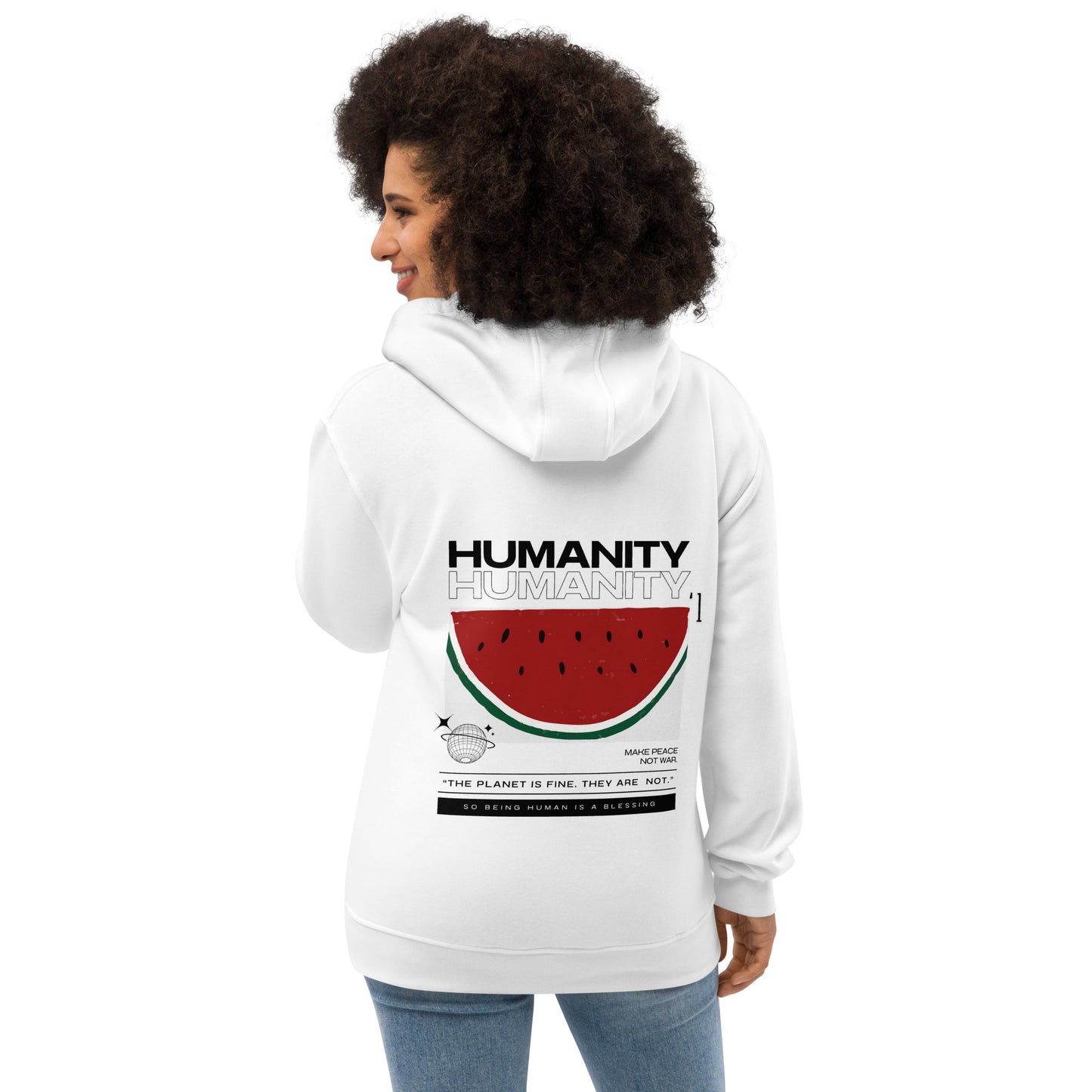 KarthagoFunk Premium eco hoodie (Humanity First) White