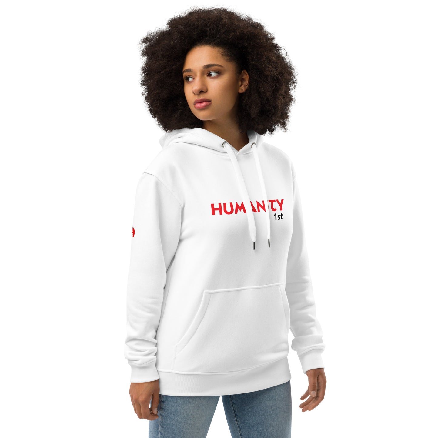 KarthagoFunk Premium eco hoodie (Humanity First) White